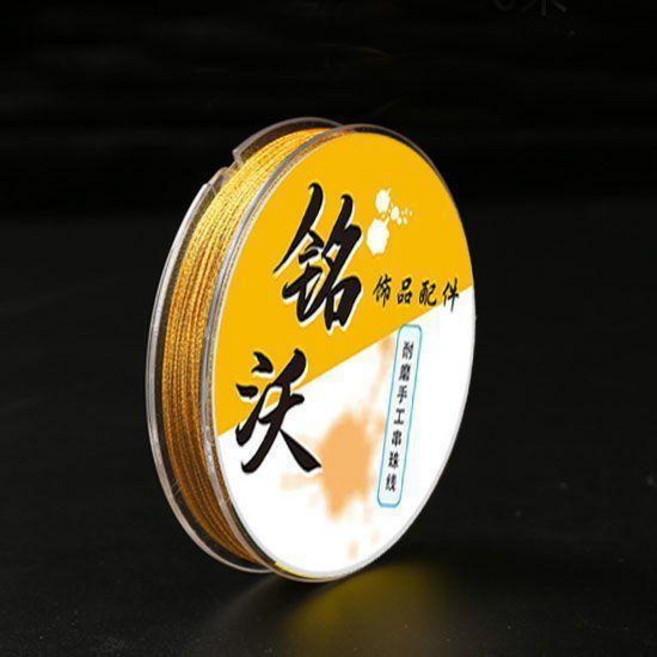 手鍊編織繩手工紅繩中國結金絲線3/6/9/12/15股 副廠商品, 3股金線0.2mm/80米 卷裝進口 ,附贈:引線+鉤針, 1個