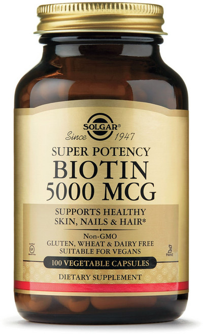 SOLGAR 超強效生物素素食膠囊 5000mcg, 100顆, 1罐