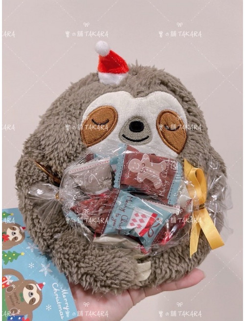 KALDI 聖誕樹懶絨毛玩偶 樹懶寶寶 送禮療癒擺飾, 1個