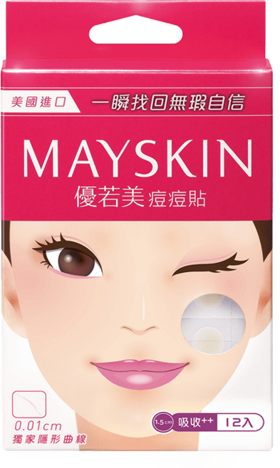 【優若美】myskin 痘痘貼 吸收型 薄透型 隱形曲線 美國進口 吸收型 12入, 1個, 吸收型/12入
