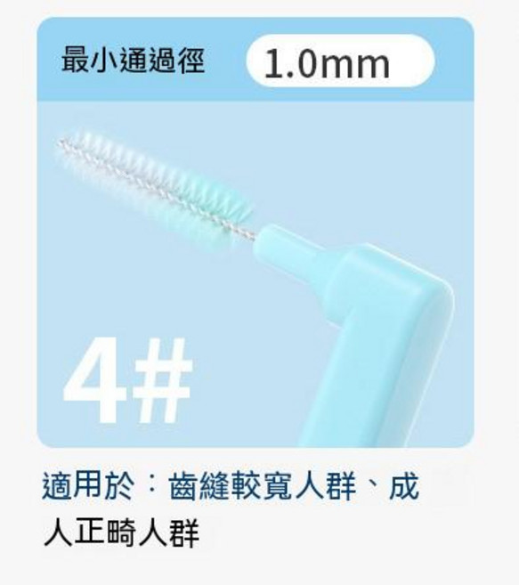 CLEANPIK L型牙間刷 口腔護理軟毛牙縫刷 牙套清潔 1.0-1.2MM藍色 附獨立防塵蓋, 1個, 1.0-1.2MM藍一隻, 1.0-1.2MM