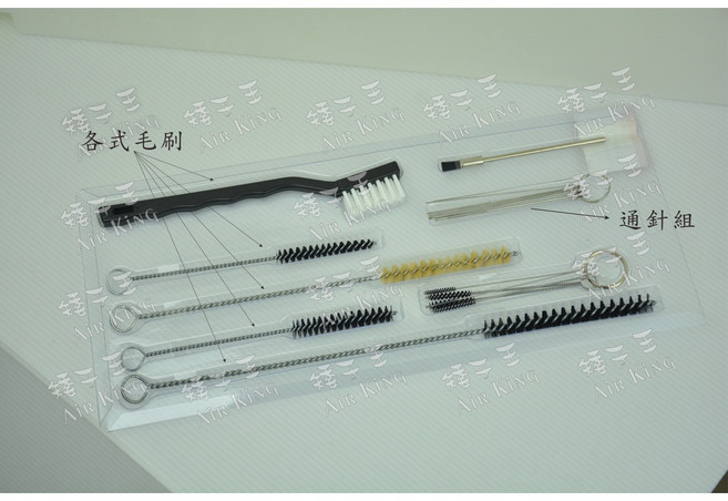 矮子王 噴槍專用清洗毛刷組-17pcs 岩田 戴維斯 502 101 台灣製造, 1個