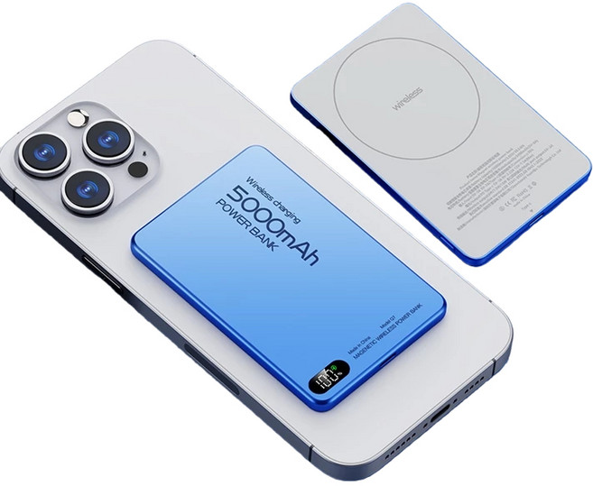 MagSafe 磁吸行動電源 5000mAh 無線有線快充 超薄設計 可上飛機 寶石藍, 規格, 寶石藍【優先消耗+雙彈窗】耳機手錶三合一, 10000毫安【帶3C標示|可上飛機】
