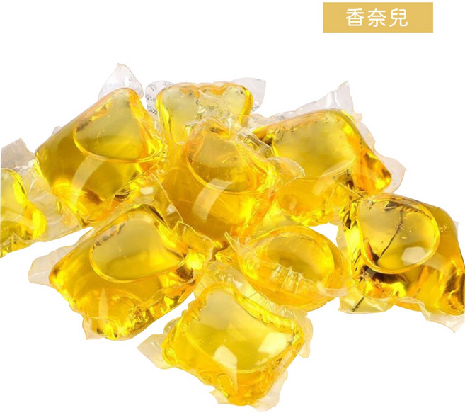 HAOWO 濃縮洗衣凝珠 遇水即溶 強力去汙護色 多種香氛洗衣膠囊, 1個, 黃色 香奈兒,單顆, 1