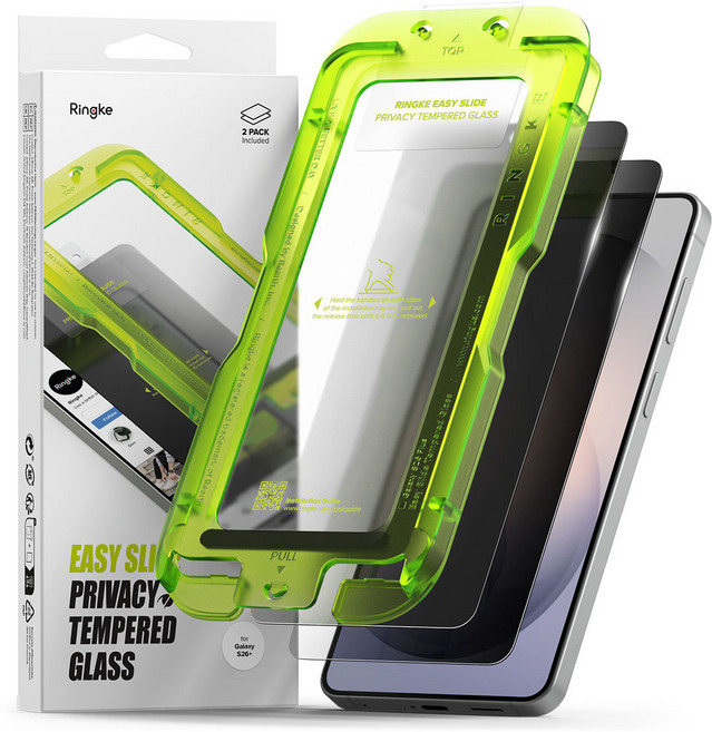 Ringke 零失敗防窺玻璃保護貼 (2入裝) Galaxy S26 Plus, 1套