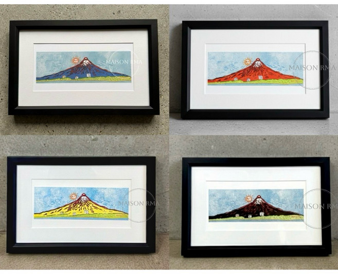 瑪森藝術 草間彌生 七彩富士山 畫卡 裝框 浮世繪 藝術小品