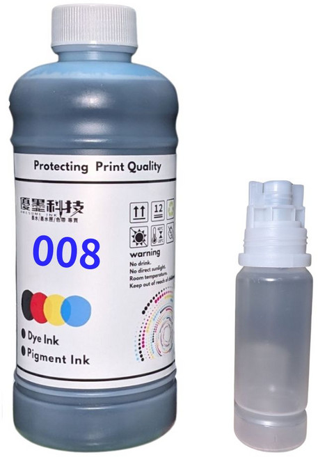 優墨 適用EPSON 008 商業用500ml 相容防水型 贈空瓶 L系列印表機 L15160 L6490 M2170, 青 C(需統編請備註),001/003/005/008瓶