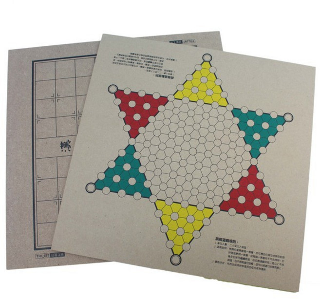 象棋盤 跳棋盤 木棋盤 /一個入 雙面兩用棋盤 跳棋板 象棋板 MIT製 -信M-002, 1個, 一個入