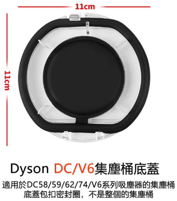 適用於戴森 V8 V10 V11 集塵桶 副廠集塵盒 吸塵器配件, 1個, DC/v6系列【底蓋】, DC/v6系列