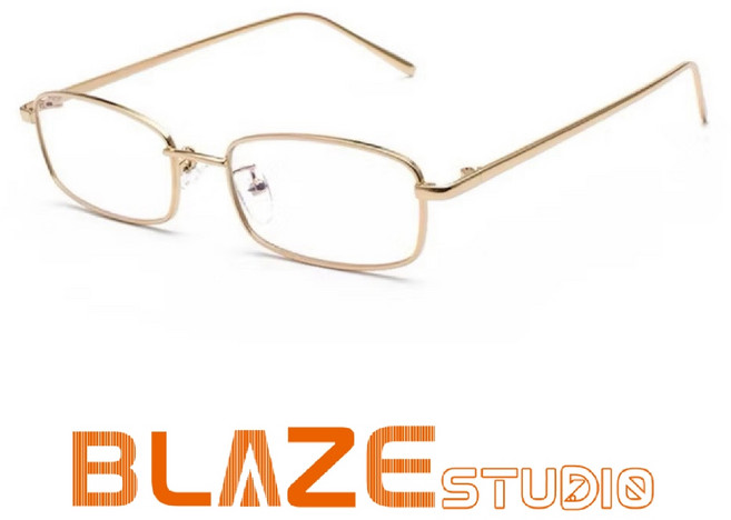 BLAZE 老錢風眼鏡 復古金屬鏡框 透明鏡片