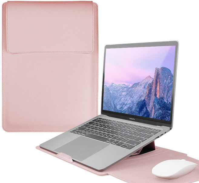 【GS 3C】筆電收納包 支架款 iPad 保護套 多功能電腦包, 粉, 1個