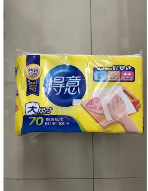 得意 廚房紙巾 6捲, 1個