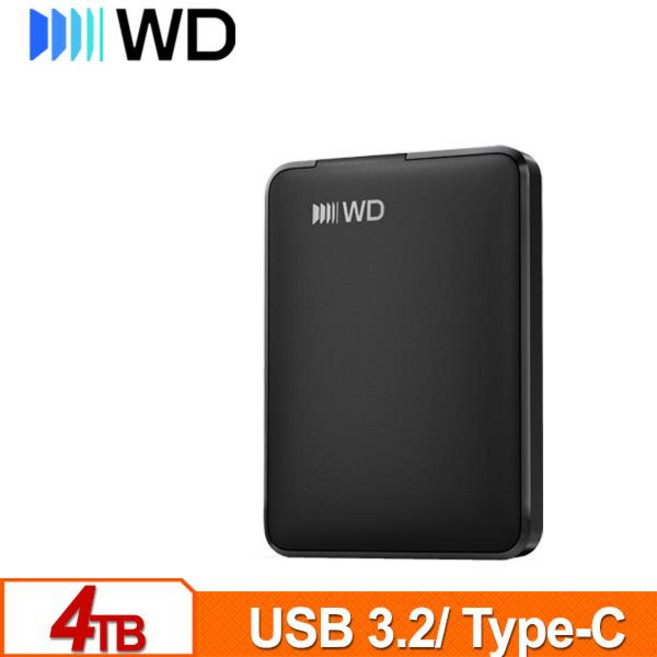 WD Elements 4TB 2.5吋 USB-C 行動硬碟, 詳見商品說明, 1GB