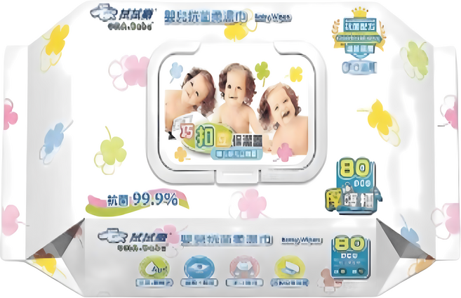 拭拭樂 OMA.Baby 嬰兒柔濕巾 80抽x12包 超厚舒棉柔 適用手口, 1套, 12個裝, 520g