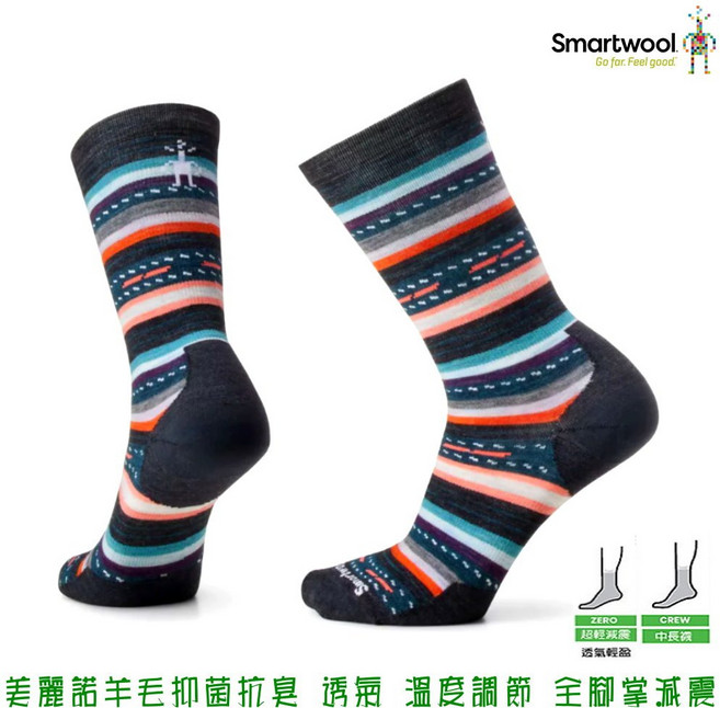 Smartwool 日著中長襪 羊毛襪 瑪格麗特條紋碳黑, 1個, 碳黑