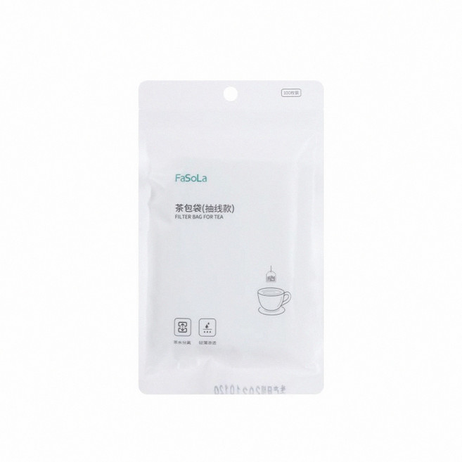 FaSoLa 一次性天然玉米纖維茶包袋, 1個, 抽線款