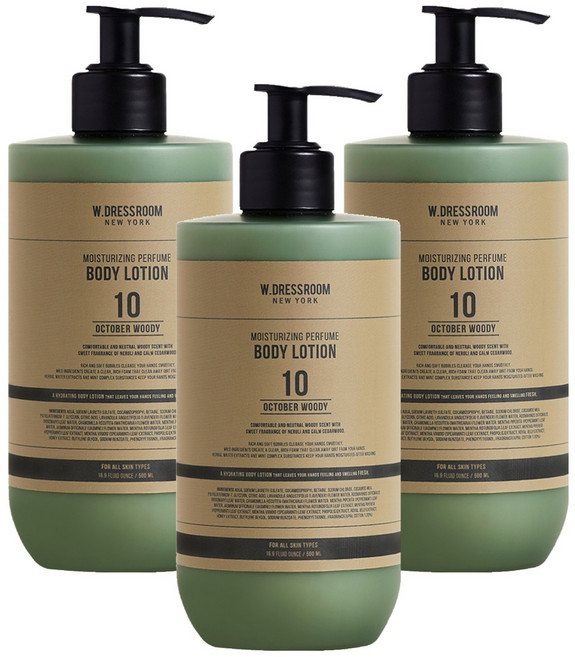 W.DRESSROOM 多麗絲 保濕香氛身體乳 No.10 October Woody, 500ml, 3瓶