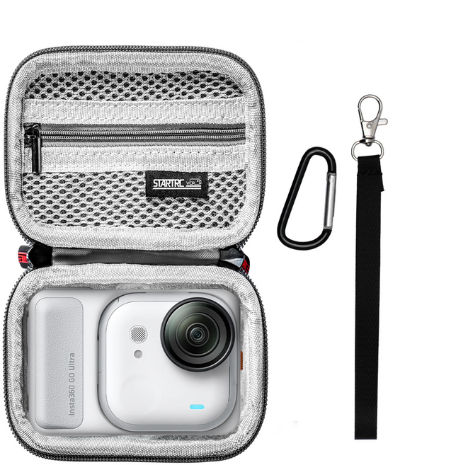STARTRC Insta360 Go Ultra 相機專用收納包 輕巧便攜防震防摔附掛繩, 1個, GO ULTRA單機收納包