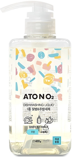 ATONO2 奶瓶&廚房洗潔精 無香, 480g, 1個