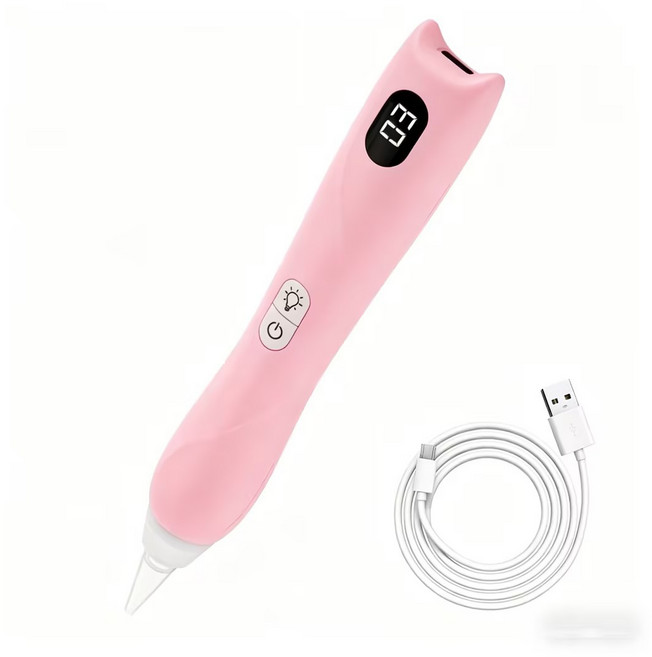 DIY電動吸鑽筆 無線發光點鑽工具, 粉色, 1個