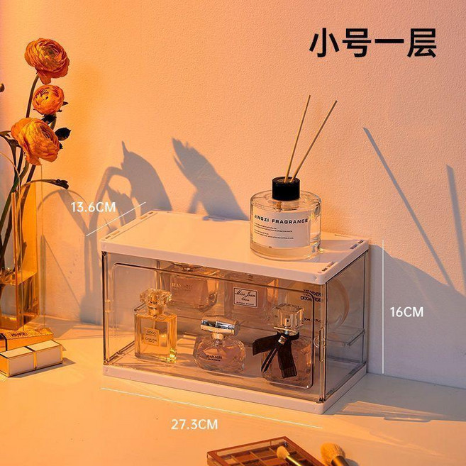 透明防塵香水收納盒 桌面化妝品展示架, 1個
