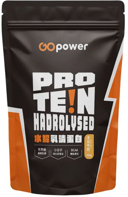 GOPower 果果能量 水解乳清蛋白飲 木瓜牛奶, 500g, 1包