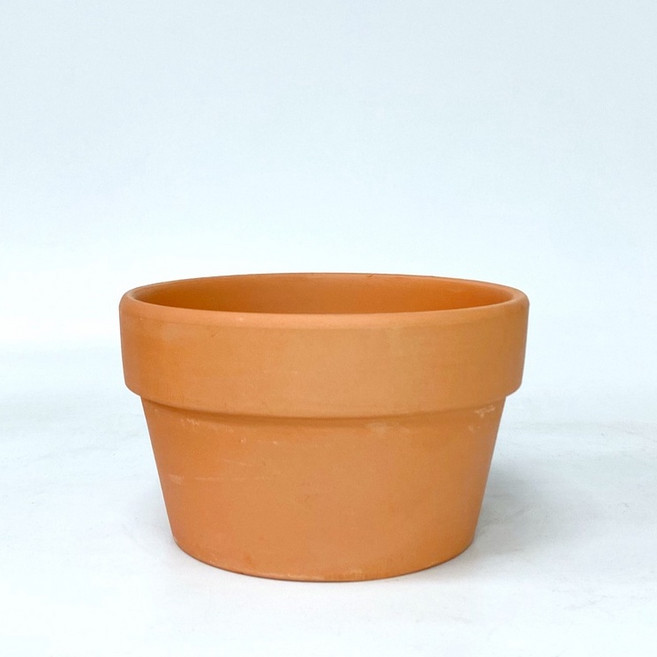 素燒國際盆(大) - 透氣性佳 簡約風格 適用多種植物, 1件, 5吋(矮), 原色
