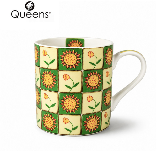 Queens 骨瓷馬克杯 野花系列 340ml 共2款, 1個, 活力野花, 活力野花