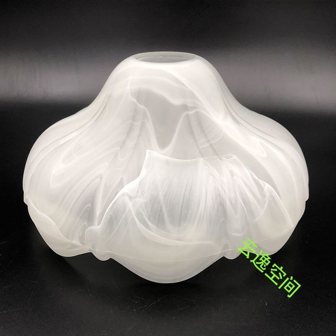碗形玻璃燈罩 適用e27燈口, 云彩花蕾, 白色雲彩紋