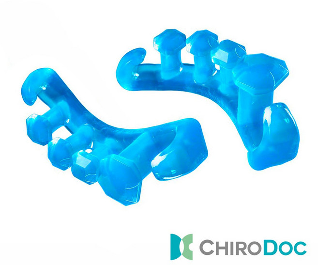 ChiroDoc 美腿分趾套(一雙) 柔軟矽膠指環 日常足部保養, 1個, 藍色(一雙),L(鞋尺寸穿美規9以上)
