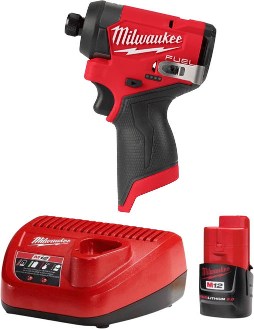 Milwaukee 米沃奇 M12FID2 升級款 無刷衝擊起子機, 1個, 外匯3453-20+2.0電池充電器