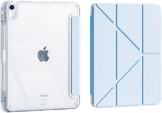 Rabbit Technolog 適用iPad平板皮套 全包蘋果平板殼 親膚柔軟平板皮套, 白冰藍, 1個