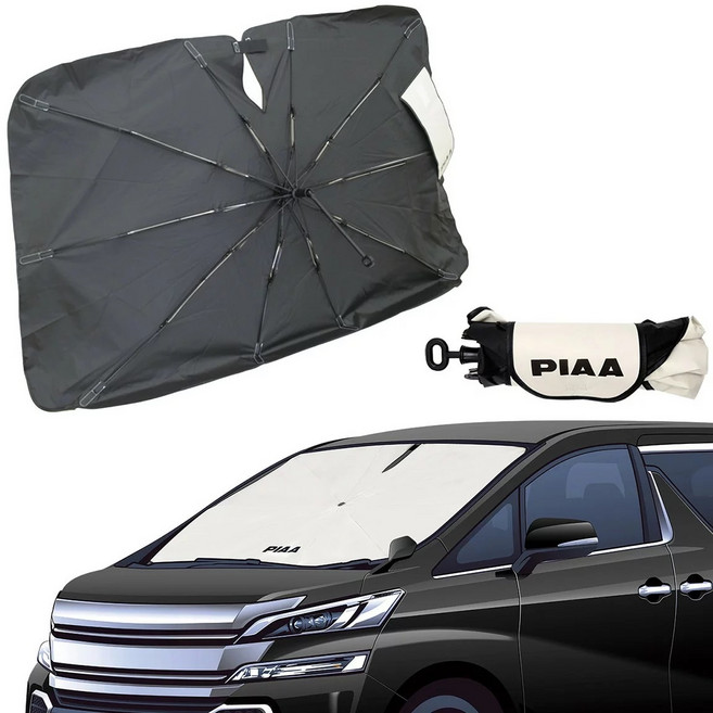 PIAA 汽車遮陽傘, 黑色, 1
