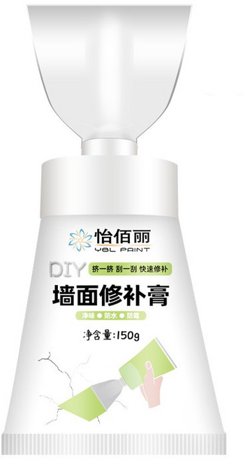 補牆膏 牆面修補膏 淨味 防水 防霉 150g, 1個, 怡佰麗小刮板補牆150g-綠白包裝單條