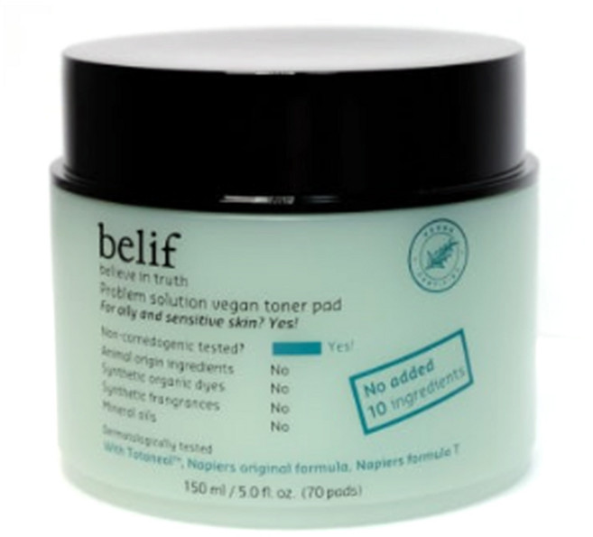 빌리프 프라블럼 솔루션 비건 토너 패드, 1개