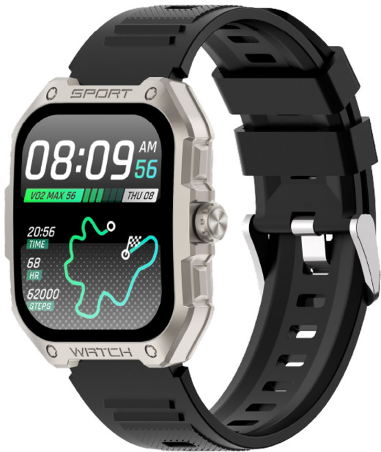 【人因科技】SW322 綺跡 Ai GPS 智慧通話腕錶, 1入, 黑 爵金, 1.83吋, 藍牙