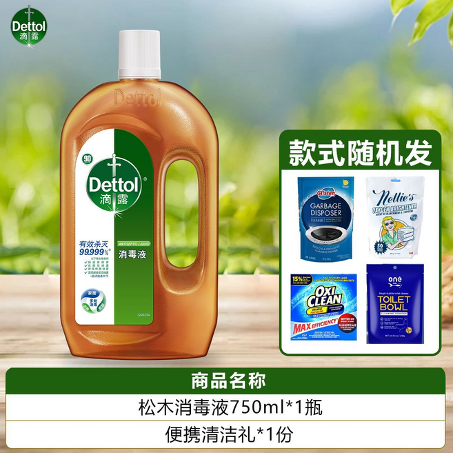 Dettol 松木消毒液 250ml*1瓶 有效殺菌99.999%, 滴露消毒液1大瓶, 1個