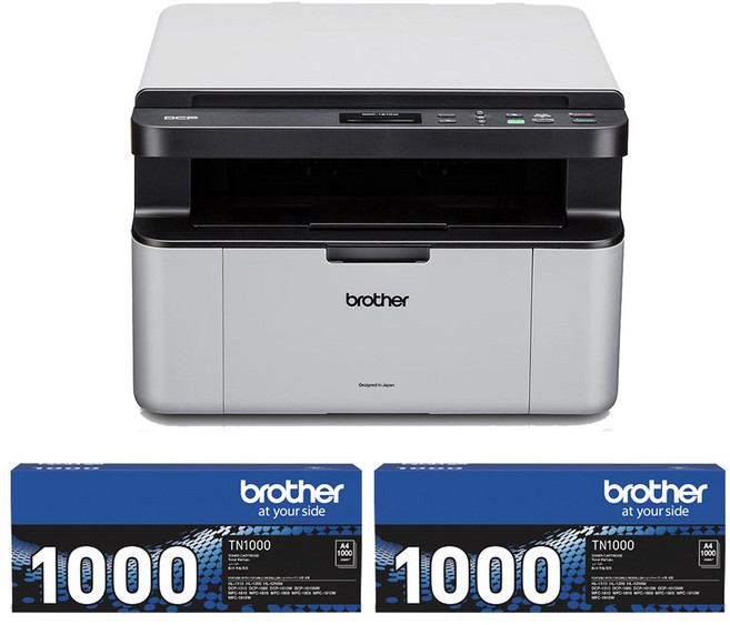 brother 無線黑白雷射多功能複合機(列印 掃描 複印), DCP-1610W(內含隨機碳粉),主機加二支原廠TN1000, DCP-1610W