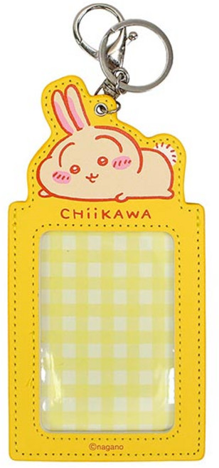 Chiiikawa 造型多功能卡套 鑰匙圈 吊飾 粉紅【CH0027】, 黃, 1個