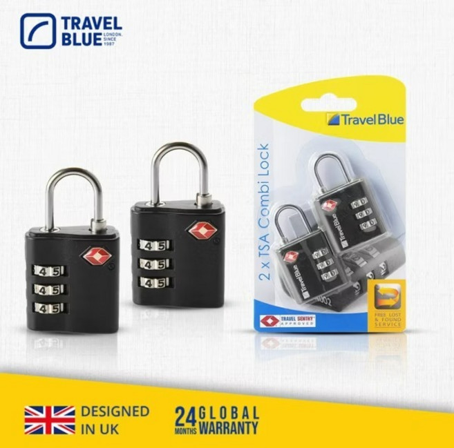 Travel Blue 藍旅 TSA美國海關密碼鎖 2入