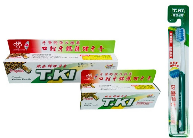 T.KI 鐵齒蜂膠牙膏 144g, 1個, T.KI蜂膠牙膏144g送1條小+牙刷