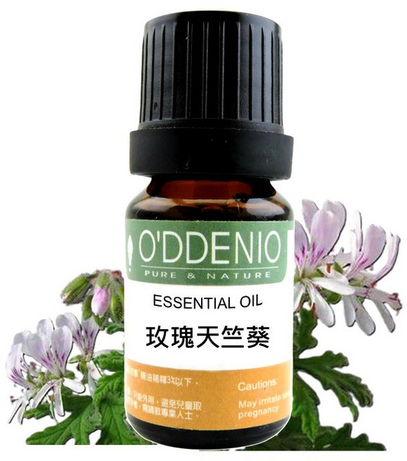 歐丹尼 玫瑰天竺葵純精油, 1件, 10ml, 玫瑰天竺葵
