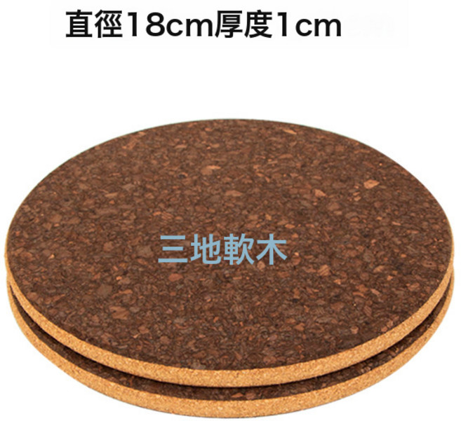 GUEFOON 軟木杯墊餐墊鍋墊隔熱墊凹形軟木杯托杯墊碳化軟木墊水松墊板, 1個, 複合圓形