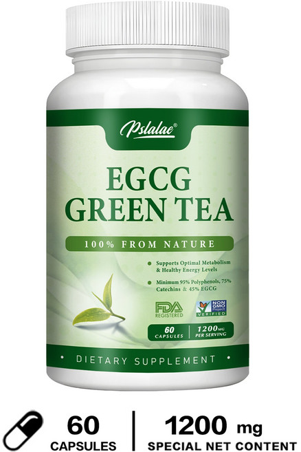 Pslalae EGCG 綠茶 膠囊 促進新陳代謝 1200mg, 60組