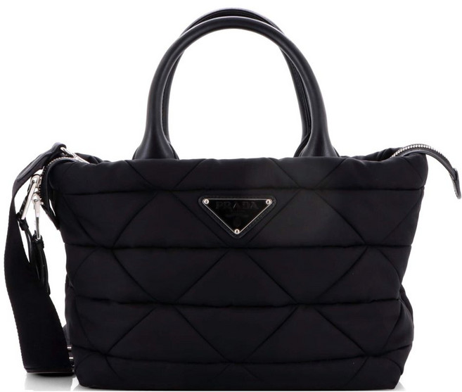 프라다 중고 패딩 토트 퀼팅 리나일론 레더 스몰 사첼 백