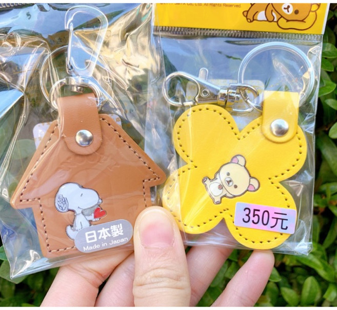 懶懶熊 史努比 日本製真皮牛皮鑰匙圈 snoopy鎖匙圈 拉繩鑰匙包 拉拉熊 糊塗塔克 吊飾掛飾