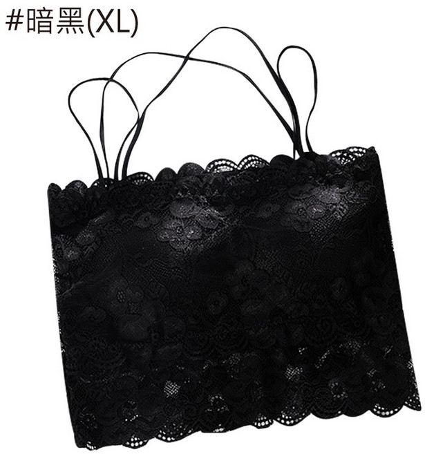 蕾絲平口小可愛 交叉美背設計 棉質內搭背心 含胸墊 細肩帶 罩杯打底