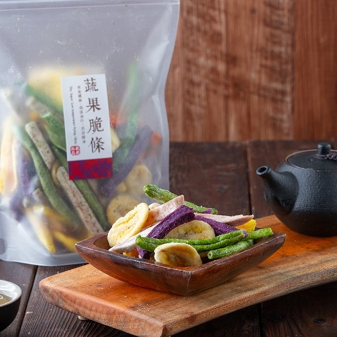 展榮商號 黃秋葵 蔬菜脆條零食, 1個, 綜合蔬果脆條165g, 165g