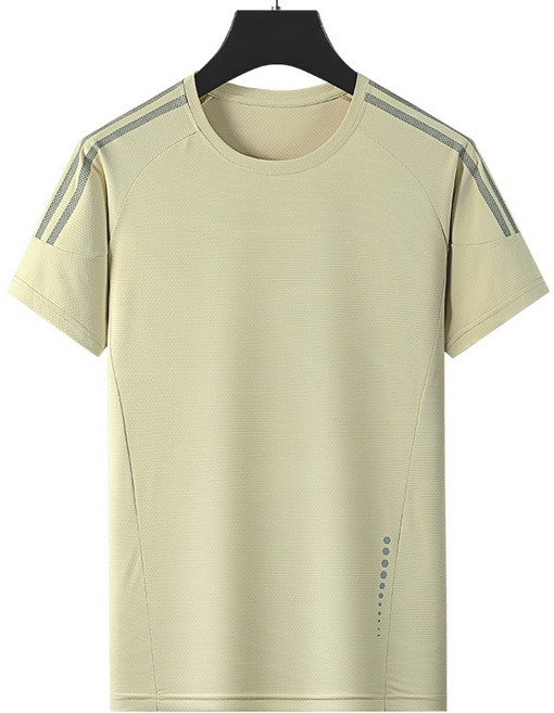 短袖T恤 排汗衫 速乾涼感衣, 男杏色,5XL(建議男95-102公斤)