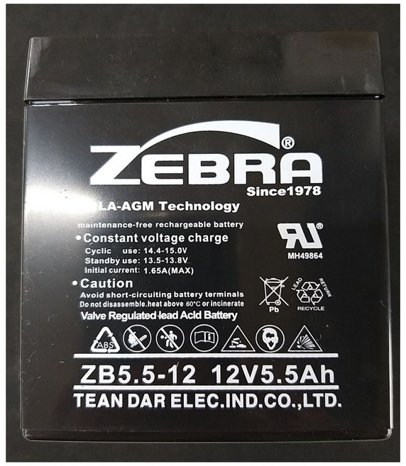 大林電子 ZB5.5-12 12V 5.5Ah 鉛酸電池 - MIPRO MA-709 適用, 1個